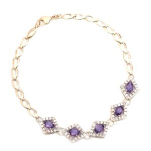 Genuine Diamond and Grade AAA Amethyst Bracelet